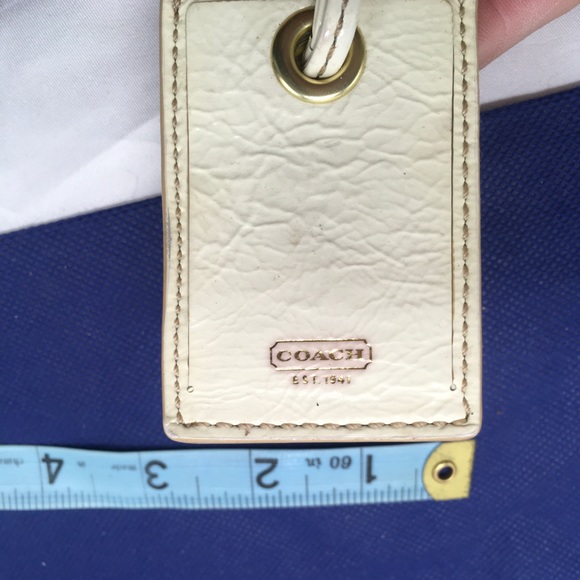 Coach Patent Crinkle Leather Gold Lettering ID Tag Luggage Tag - Picture 4 of 6